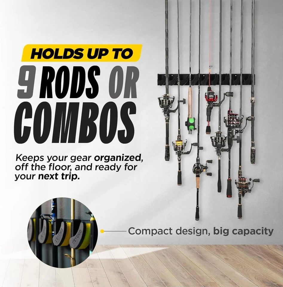 Estante vertical para caña Beyond Fishing GripLock - a - paquete de 1, negro Foto 2 de 4