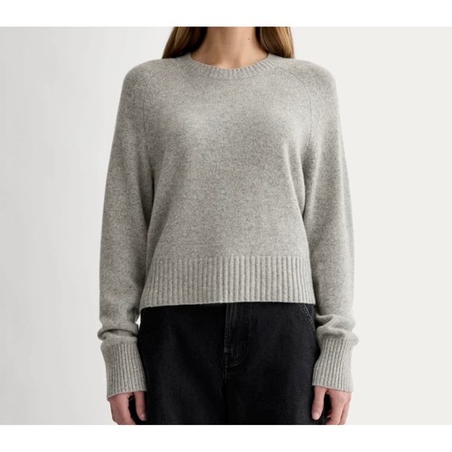 NWOT Everlane Womens The Boxy Crew Cashmere Sweater Small Gray Quiet Luxury