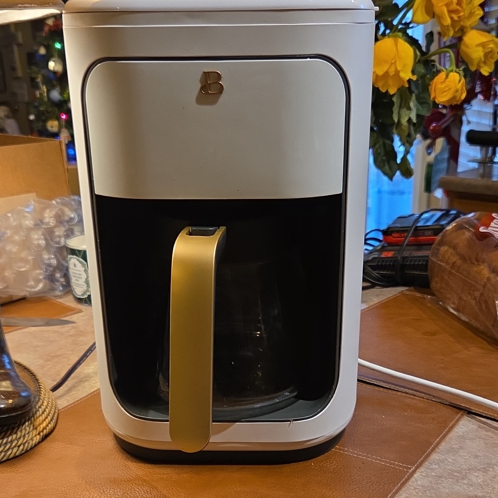Beautiful CM1199-UL Filter Coffee Machine, 14-Cup, Programmable, White/Gold