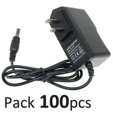 100 Pcs 12V 1A 100-240V AC/DC Power Supply Adapter Supply 5.5 x 2.1mm Charger US
