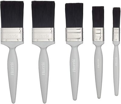 Harris Essentials Gloss Paint Brush 3-Pack - Sizes 1", 1.5", 2", For Woodwork & Trim