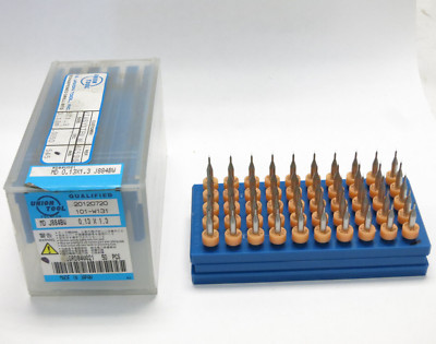 Union Tool MD 0.13x1.3mm Tungsten Carbide PCB Drill Bits 50 Pack Resharpened