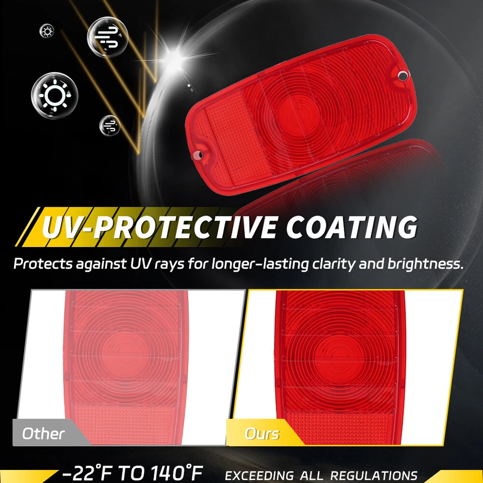 Lentes de luz trasera roja con juntas para camioneta Chevy/GMC Fleetside 1960-1966 Foto 2 de 4