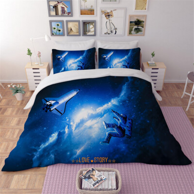 Spaceman Outer Space Quilt Doona Duvet Cover Set King/Single/Double ...