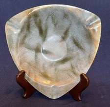 Vintage Bovano Of Cheshire CT Enamel over Copper White and Green Ashtray Bowl