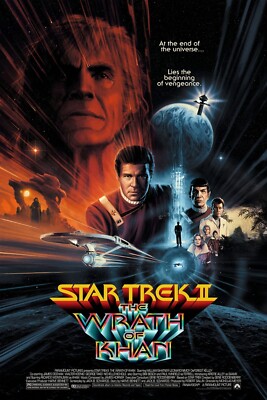 1982 Star Trek II The Wrath Of Khan Movie Poster 11X17 William Shatner Nimoy  