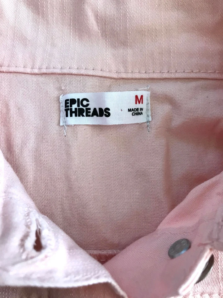 Chaqueta vaquera Epic Threads para niñas rosa mezcla de algodón talla M Foto 3 de 4
