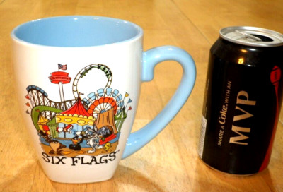 SIX FLAGS MAGIC MOUNTAIN AMUSEMENT PARK, [JUMBO SIZED], CERAMIC COFFEE CUP, VINT