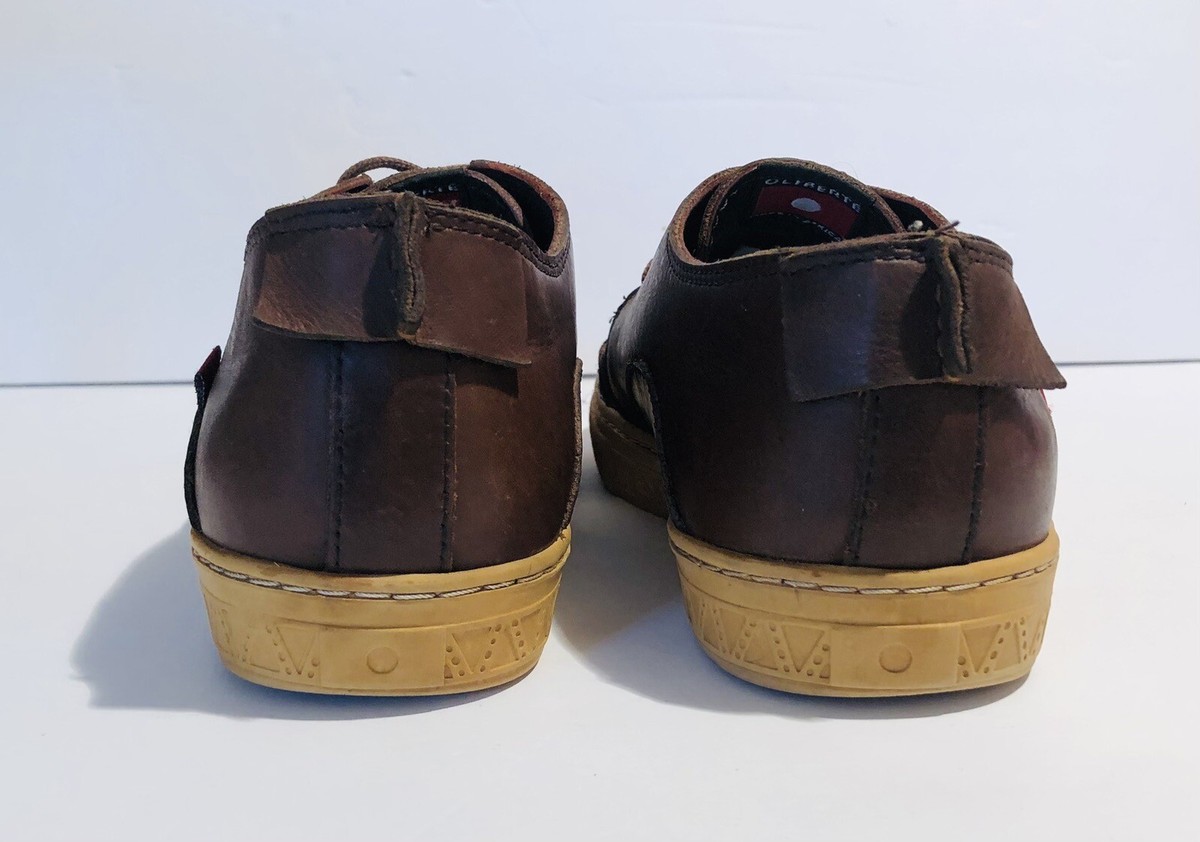 Oliberte Mens Brown Leather Oxford Casual Lace Shoe Sneaker 