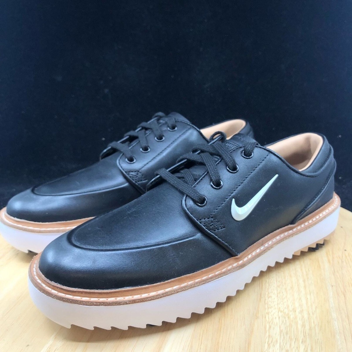 Nike Janoski G Tour Leather Golf Shoe Cleat Black Gum Tan BV8070