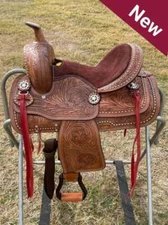 Western Premium Handcrafted Designed Adult Horse Tack Brown Leather Saddles