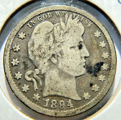 1894-O Barber Quarter VG/F 90% Silver Better Date/Mint Mark.  12.17
