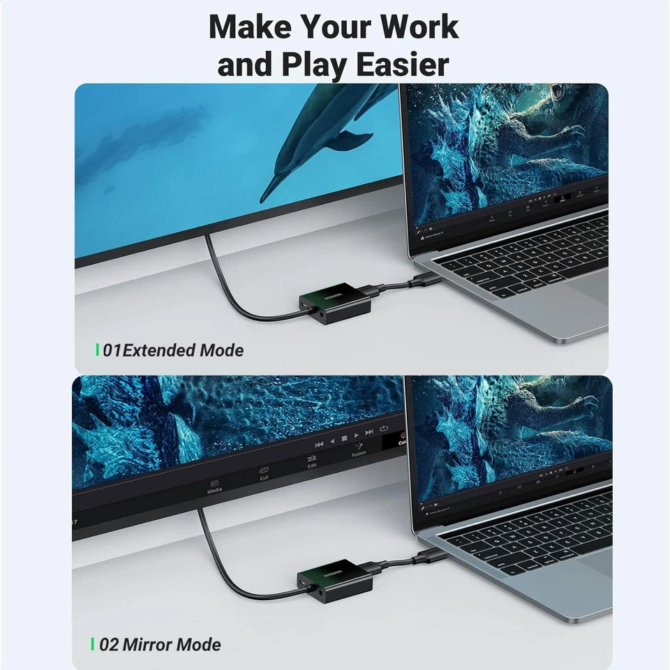 UGREEN HDMI to VGA Adapter 1080P HDMI to VGA Display Monitor with 3.5mm Audio TV - Image 4 of 4