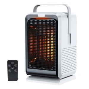 2-in-1 Portable Space Heater With Timer 90° Wide Oscillation&2 Heat/Fan Settings