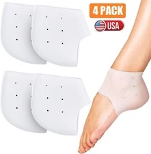 8× Silicone Heel Protectors Breathable Heel Gel Heel Cushions Pads Cracked Heel