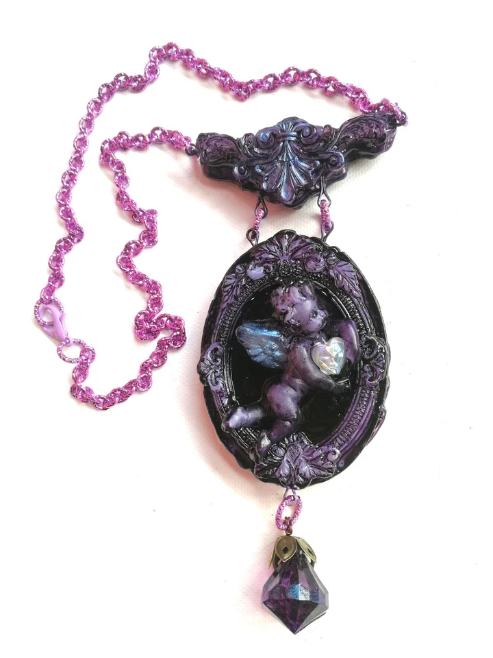 Ángel de la Guarda Talismán Amuleto Collar Mágico Colgante Lujo Victoriano Gótico Foto 2 de 4