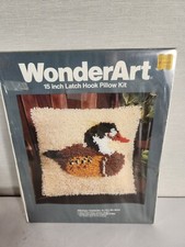 New Wonderart Needlecraft Decoy Duck Hunting Latch Hook Pillow Rug Kit 4002 15"