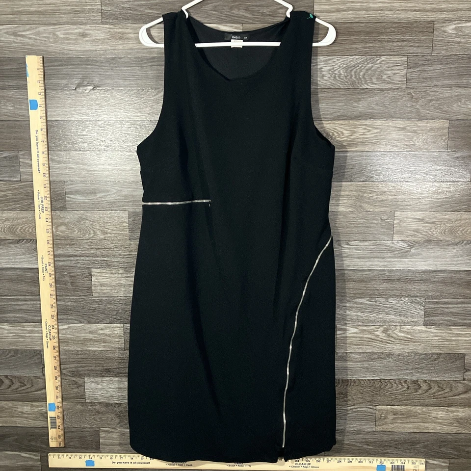 Mini Vestido de Fiesta De Colección Gótico Emo Ing Negro con Cremallera Hecho en EE. UU. Talla 1x Foto 2 de 4