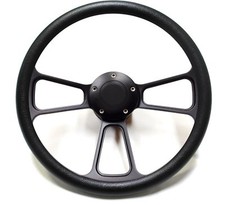Hot Rod Street Rod Steering Wheel Black Billet - Fits Aftermarket Gm Column