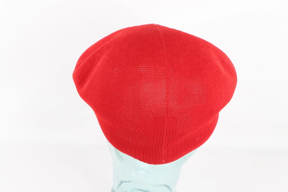 De colección Años 90 Kangol Streetwear Tejido Newsboy Cabbie Tropic Sombrero Gorra Rojo Pequeño Foto 4 de 4