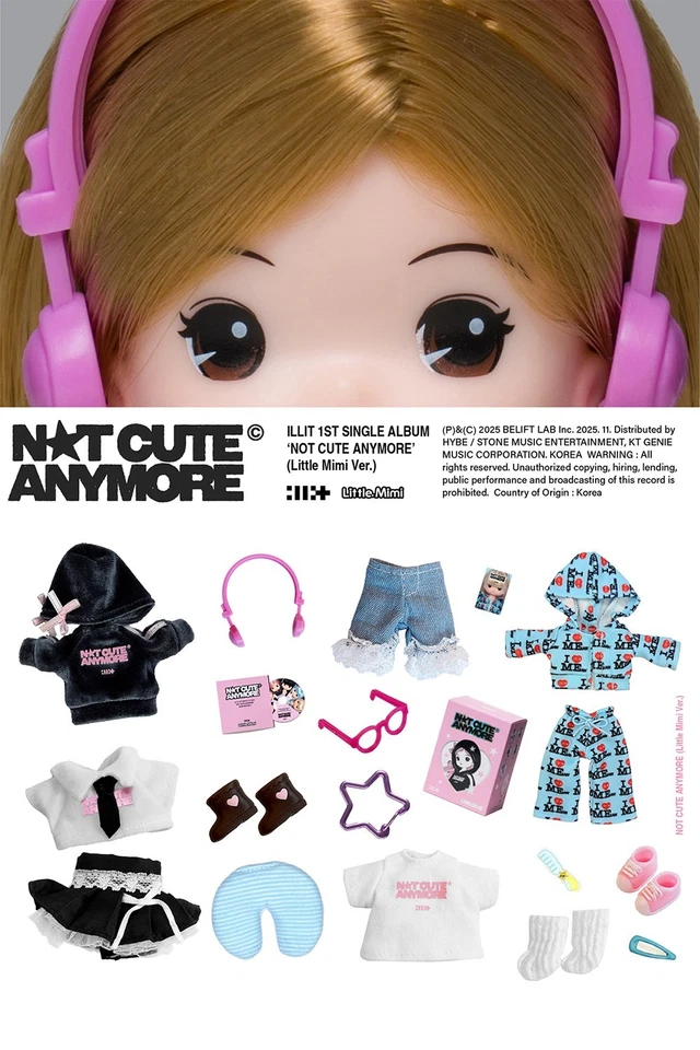 ILLIT NOT CUTE ANYMORE 1st Single Album LITTLE MIMI Ver/Doll+Key Ring+5Card+GIFT - Image 4 of 4