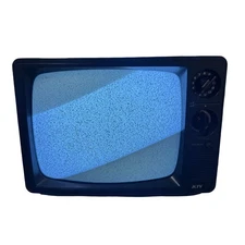 Vintage Rare KTV 12"  TV CRT Retro KT1210A Black & Wood Grain Gaming B&W Tested