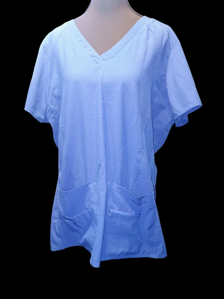 Blusa Médica Med Couture Touch Cuello en V Azul Real para Mujer Foto 2 de 4