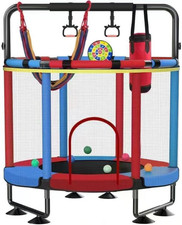 Trampoline for Kids, Upgrade Full Anti-Rust 440Lbs Indoor Outdoor Toddler Trampo