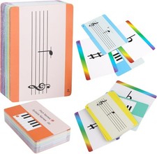 Music Flash Cards, 54 Piano Note Theory Flash Cards - Staff Notation, Pitch/Syll