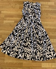 Calvin Klein Women Dress Sleeveless A-Line Sz 6 Black & White Floral