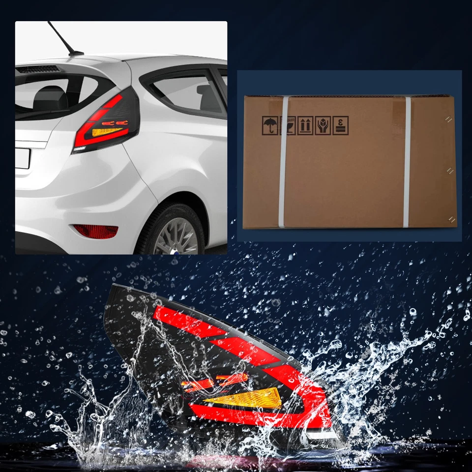 2*Luces traseras LED VLAND para Ford Fiesta 2008-19 hatchback con indicador secuencial Foto 3 de 4