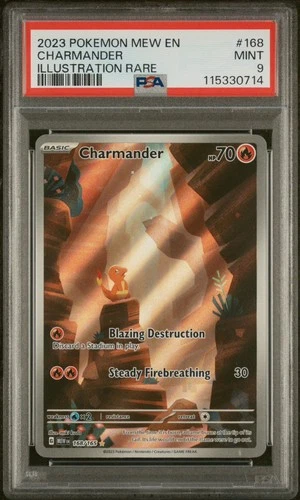 2023 POKEMON MEW EN-151 ILLUSTRATION RARE #168 CHARMANDER PSA 9