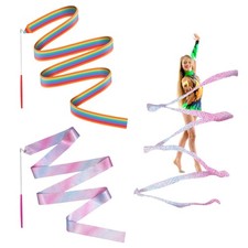 4M Bande da Ballo, 2 Pezzi Nastro da Ginnastica con Bacchetta Nastro da Ballo con Bacchetta Dance Ribbons...