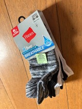 Hanes No-Show Socks Multicolor 6-Pairs X-temp Comfort Fit Grey New NWT