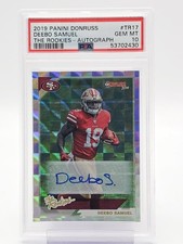 DEEBO SAMUEL 2019 DONRUSS THE ROOKIES AUTOGRAPH #TR-17 49ERS PSA 10 GEM Q0004