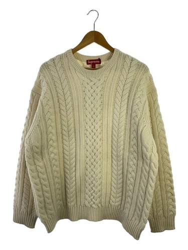 Supreme Knit Pull Applique Câble 24AW (Épais L Laine Blanc Occasion