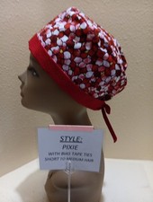 Flower Petals Pixie Skull Women's Surgical Scrub Hat/Cap Handmade