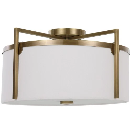 Uttermost 22283 Colfax 3 Light 21"W Semi-Flush Drum Ceiling - Brass - Picture 7 of 7
