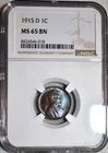 NGC MS-65 BN 1915-D Lincoln Cent, Radiant, Beautifully Toned Gem!