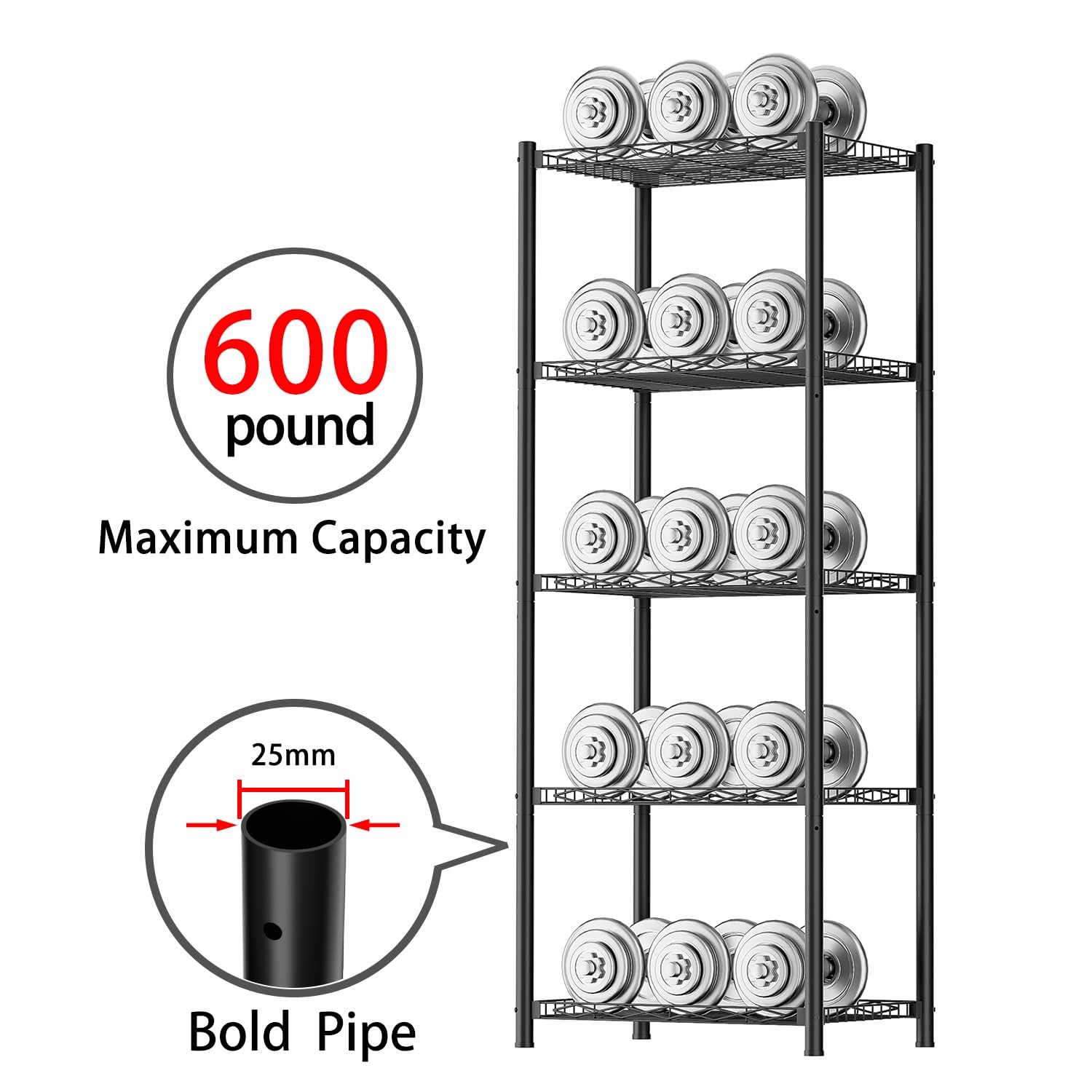 Wire Shelving Units 5 Tier Metal Shelves Storage Rack Small Shelf Utility Narrow