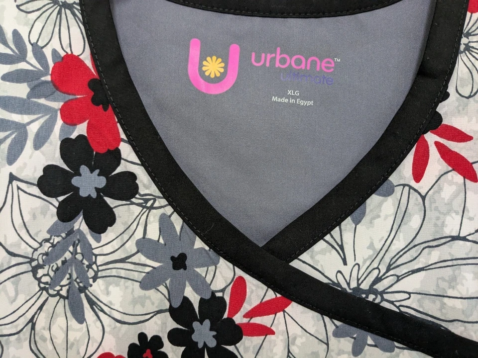 Urbane Modern Fit Scrub Top #9071, Sz.XL. Color~Multi, Tailored To Flatter!! NWT - Image 4 of 4