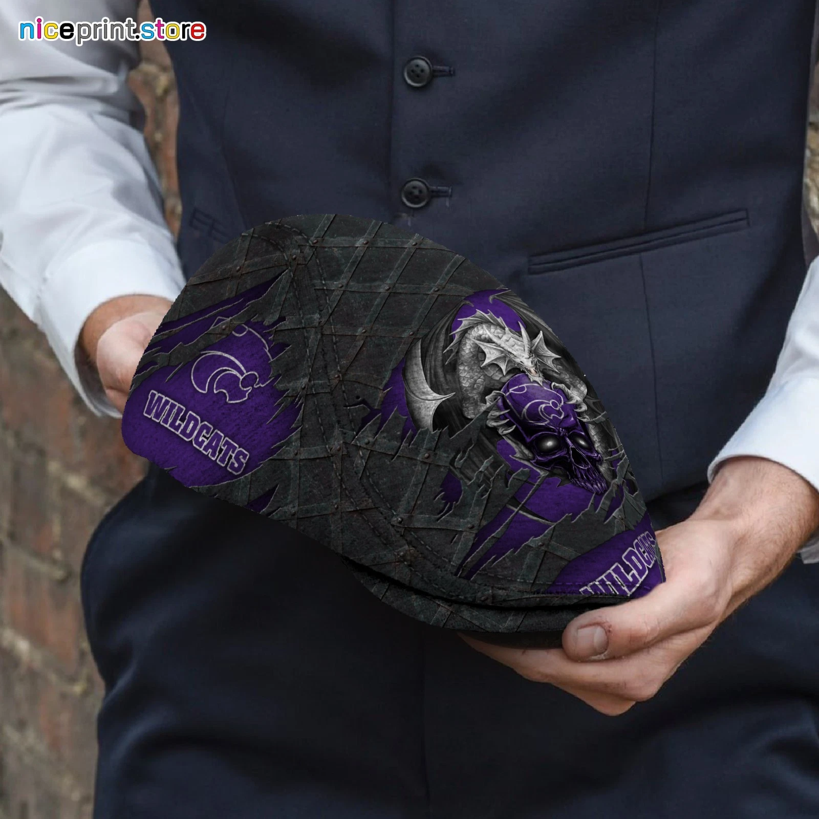 Kansas State Team Wildcats Jeff Cap Wildcats Driver Cap Camo Hat Flat Cap