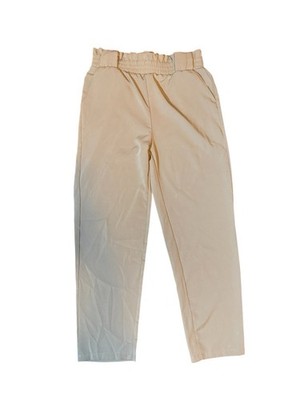 Tan Straight Leg Pans High Waist Size L With Pockets