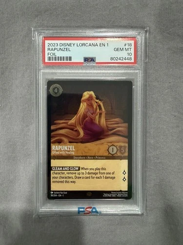 Disney Lorcana Rapunzel Gifted with Healing, First Chapter Foil PSA 10