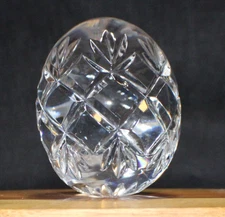 Vintage Irish Crystal Egg Paperweight Tyrone Crystal Deep Cut Full Lead Ireland