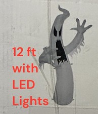 12ft Halloween Inflatable Ghost Quick Blow up w/LED Lights Outdoor Yard Scary