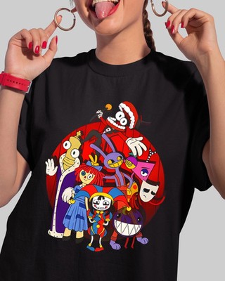 Anime The Amazing Digital Circus Black T Shirt Size S - 5XL #3