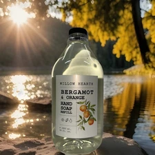 🆕 BERGAMOT & ORANGE HAND SOAP REFILL 64OZ WILLOW HEARTH~HOME & BODY CO~MADE USA