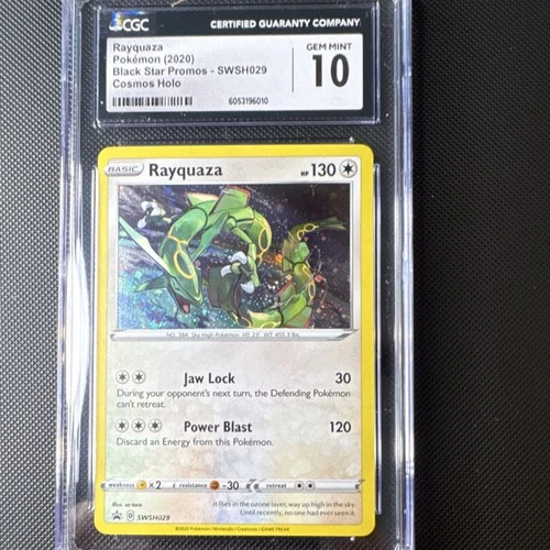 Pokémon Rayquaza Black Star Promo SWSH029 Cosmos Holo CGC Gem Mint 10 Card