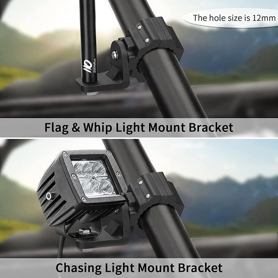 4X Mount Brackets For UTV ATV RZR 4WD LED Whip Light Bar 1.75 to